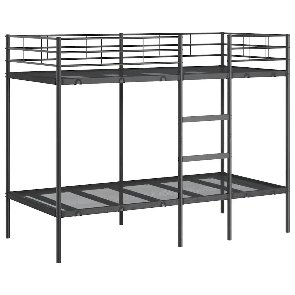 Letto a Castello senza Materasso Nero 100x190 cm in Acciaio 42000323