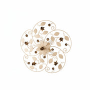 Plafoniera Shabby Chic Bella Metallo Avorio Oro 5 Luci E14