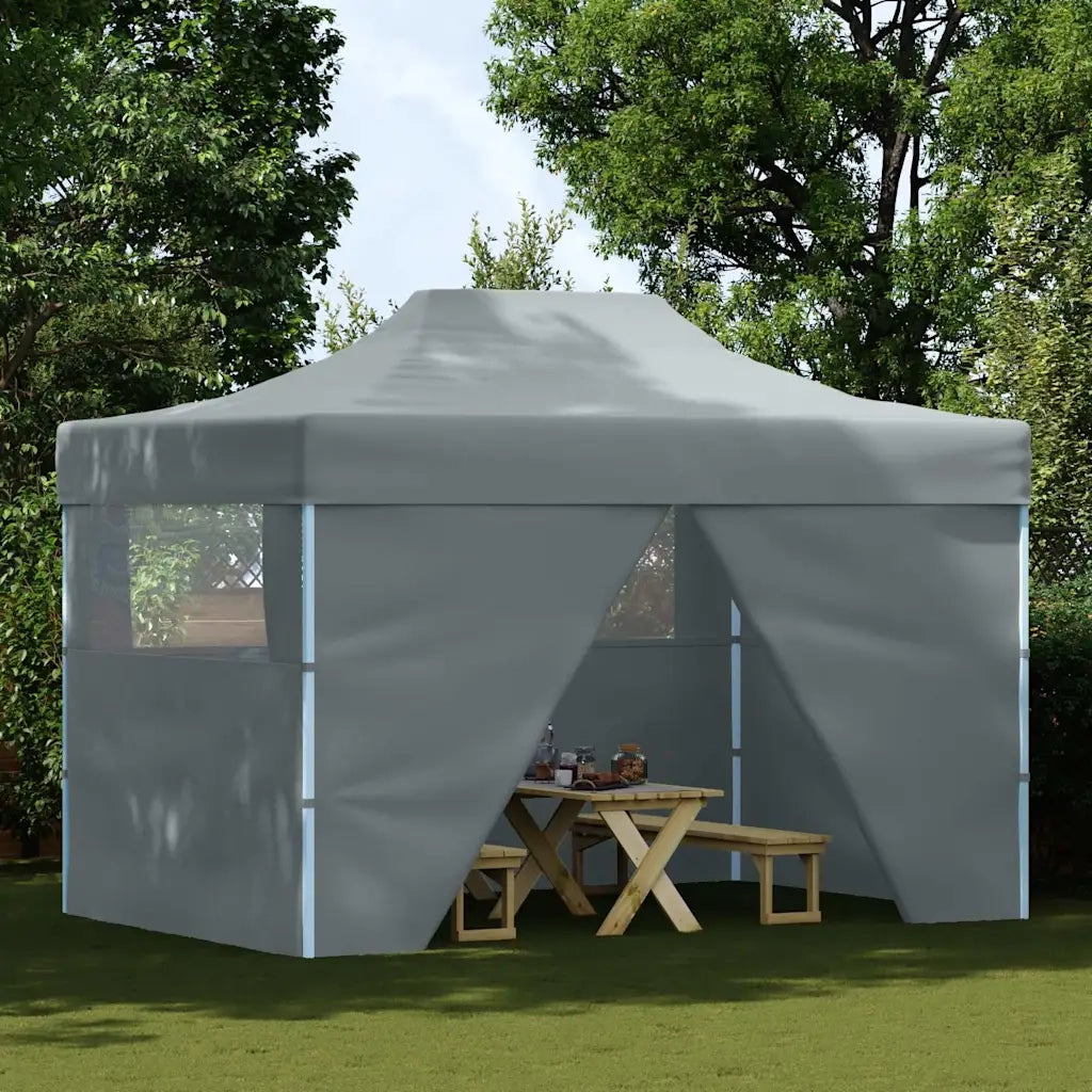 Gazebo Professionale Pieghevole 4 Pareti 3x4m Acciaio Antracite 48897