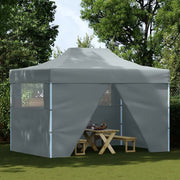 Gazebo Professionale Pieghevole 4 Pareti 3x4m Acciaio Antracite 48897