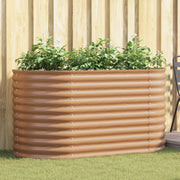 Giardino Rialzato Marrone con Effetto Legno 160x80x81 cm in Acciaio