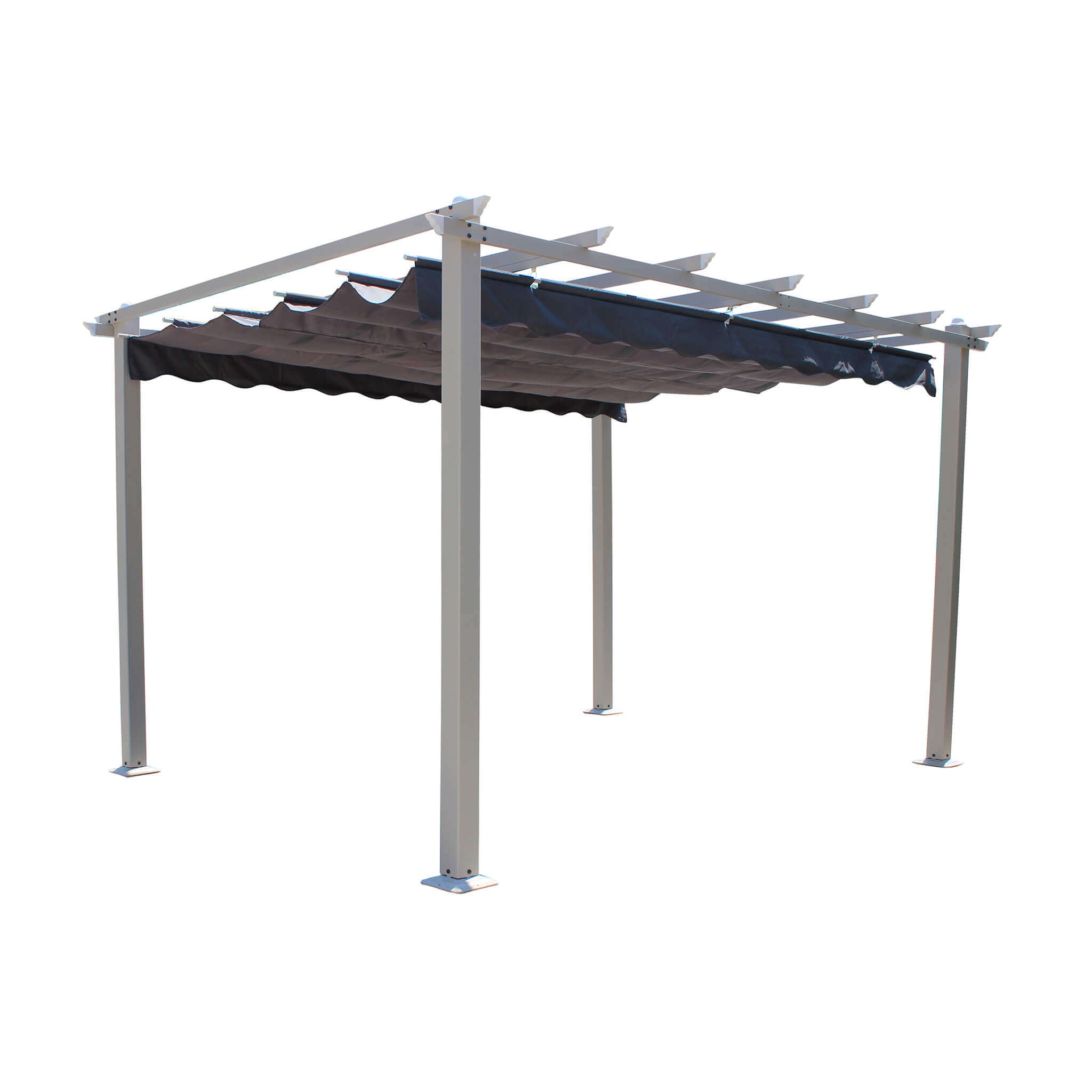 Pergola da Giardino 3x4 m in Alluminio Tortora Telo Grigio