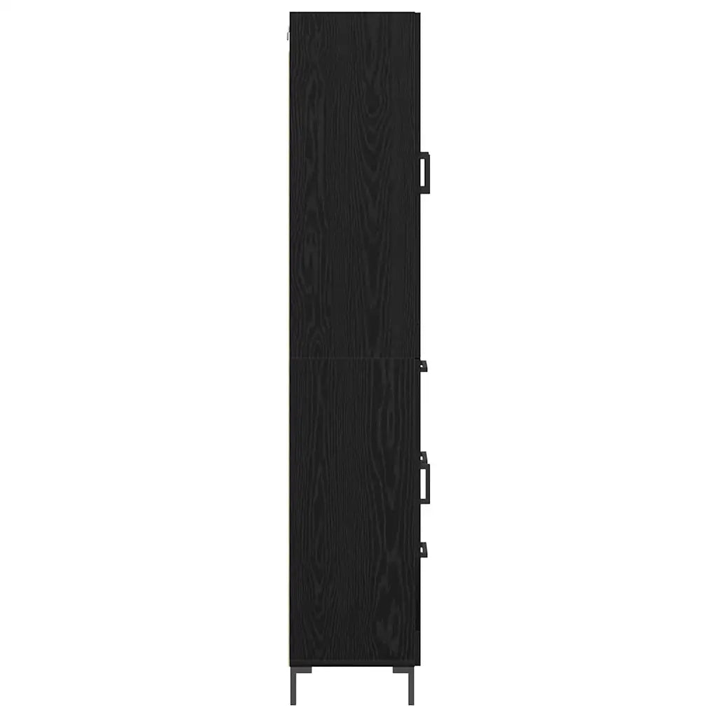 Credenza con cassetto 2 pcs Rovere Nero Legno multistrato