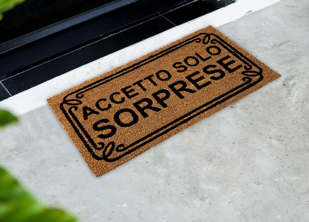 Zerbino Entrata Ingresso Casa Esterno Antiscivolo In Cocco Allegro Dis. Accetto Solo Sorprese