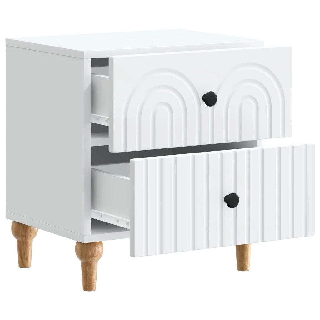 Set di 2 Comodini | Armadio da Notte | Mobiletto da notte con cassetto Bianco 43 x 34,5 x 48 cm