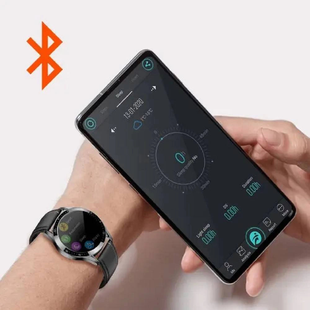 Trade Shop - Smartwatch Orologio Intelligente Bluetooth Cinturino Pelle Smart Sport Fitness Gt05 -