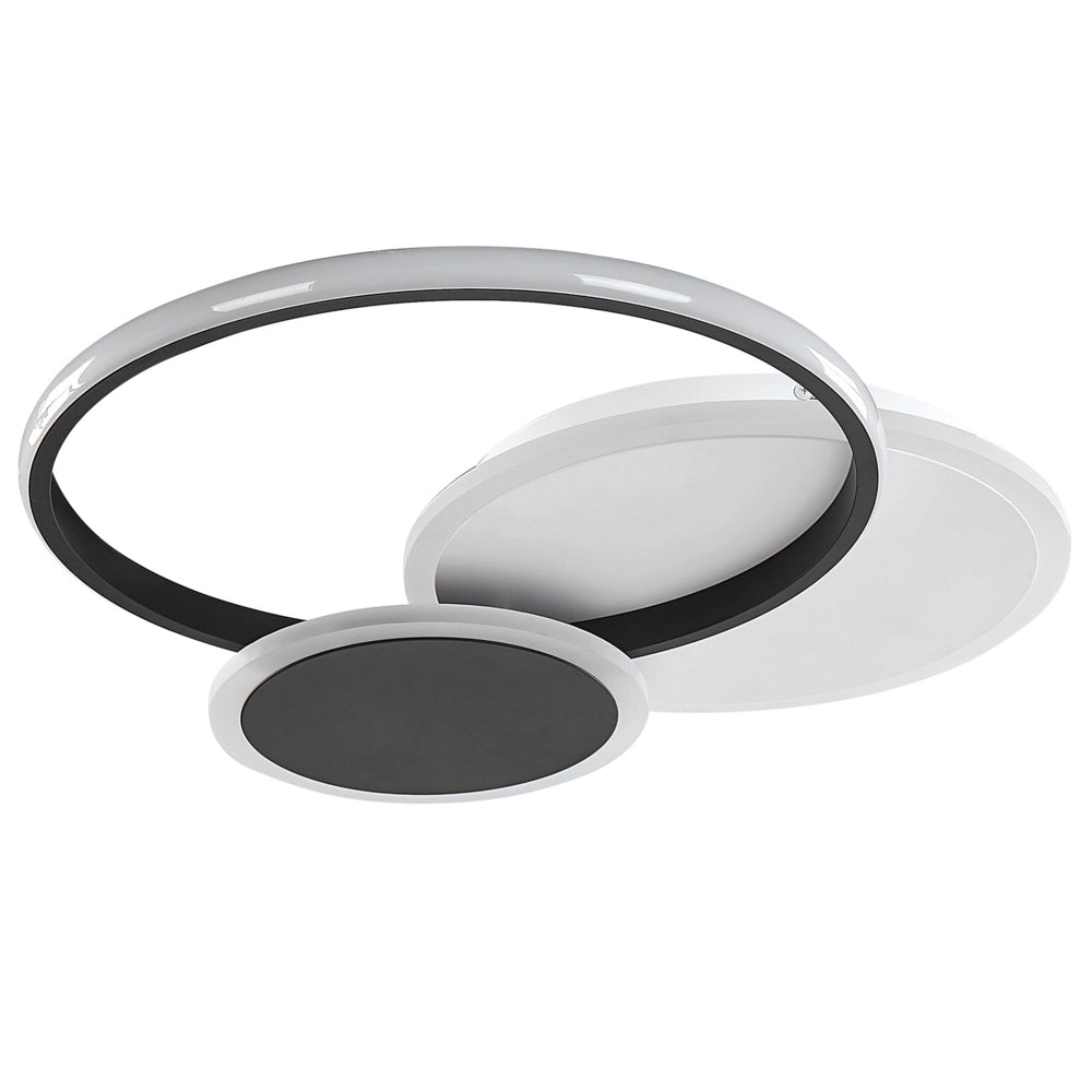 Lampada da soffitto in alluminio acrilico bianco e Nero integrato con luci a LED di forma rotonda plafoniera moderna glamour illuminazione