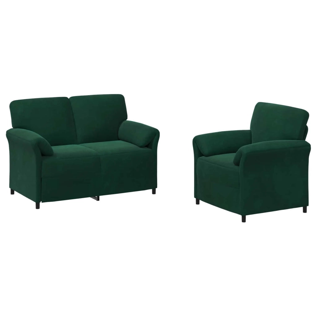 Set di divani 2 pz Verde Scuro Velluto 3424887