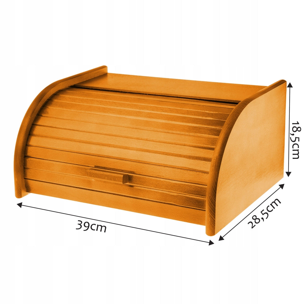 Scatola per il pane in legno KADAX, grande, color miele, per panini.