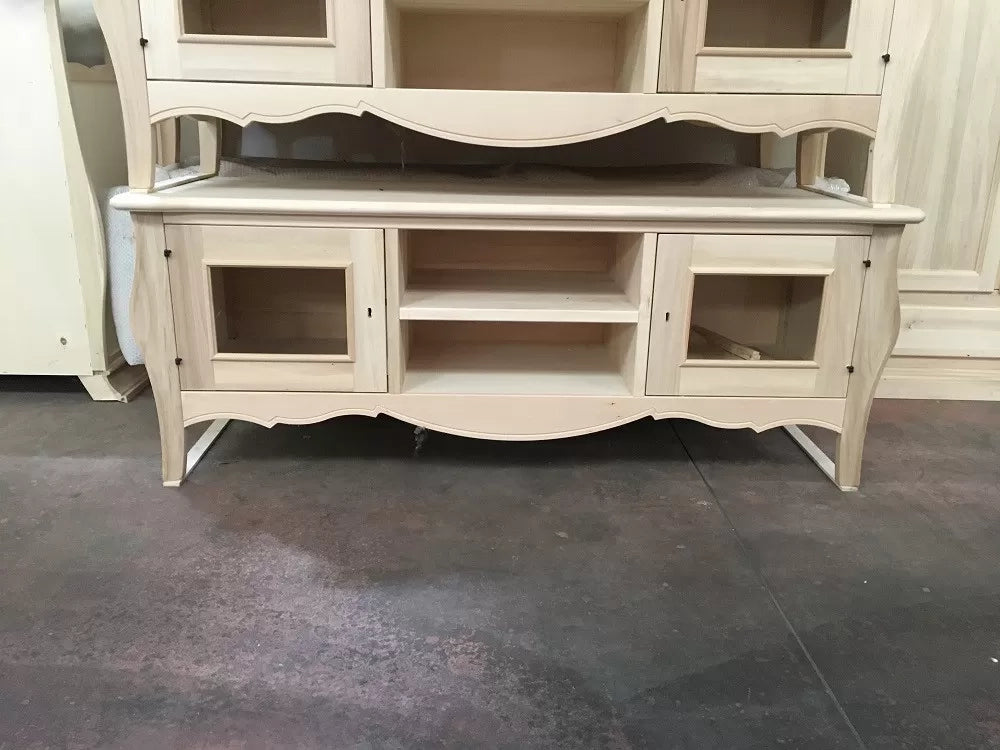 Porta tv  classico in legno bombato 2 porte grezzo l.160 p.50 h.61 (3084) - Mobili 2G
