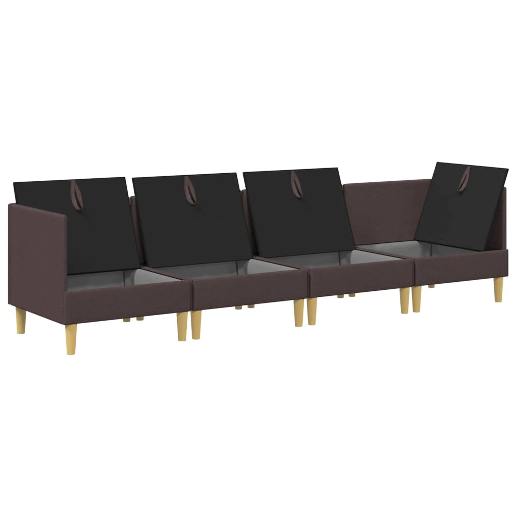 Set di mobili per il soggiorno 4 pcs Marrone Scuro Tessuto 3413694
