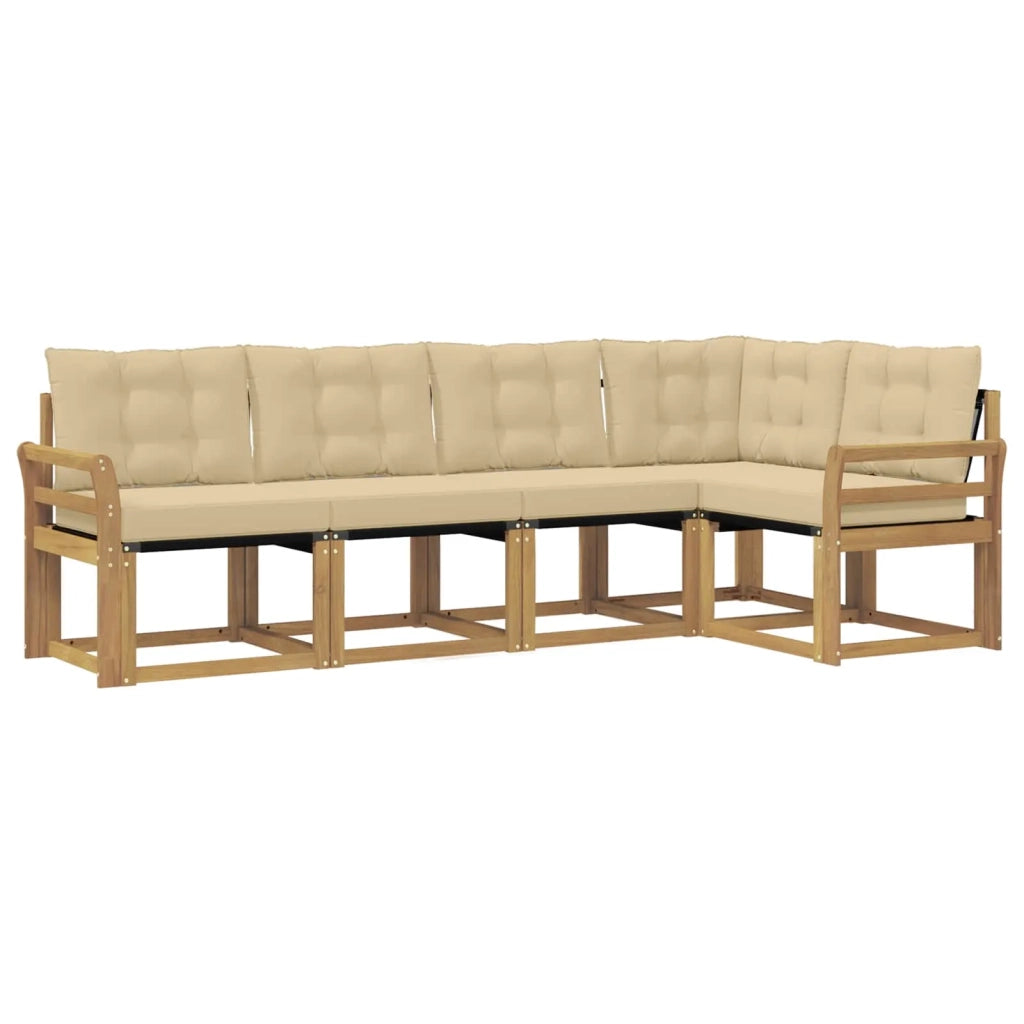 Set di divani da esterno 5 pz Bianco e Beige 3389479