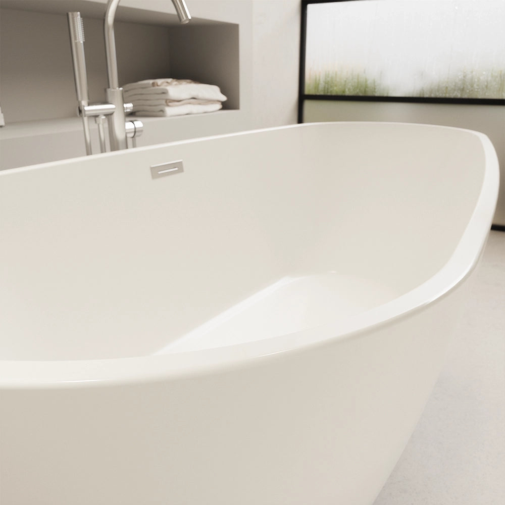 Vasca da bagno freestanding 170cm in acrilico bianco lucido | Era