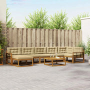 Set di divani da esterno con cuscino 8 pcs Naturale e Beige