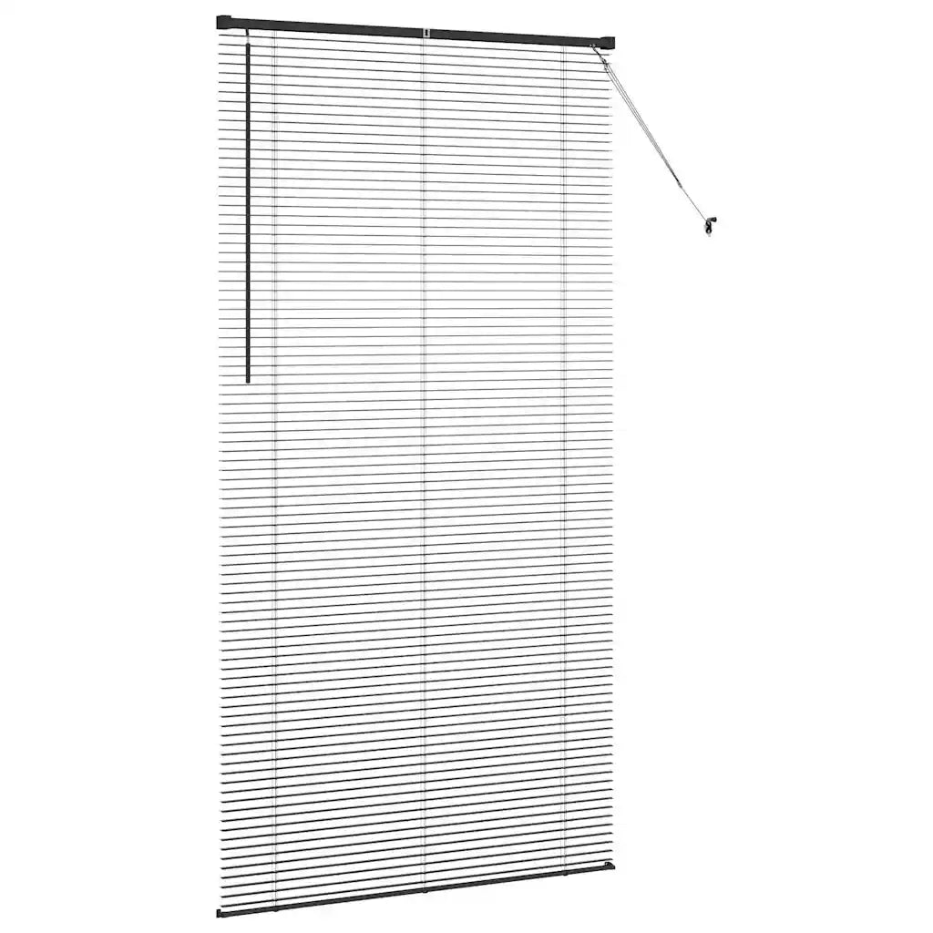 Tendaggi a Veneziana | Tenda a lamelle Nero 220 x 120 cm Alluminio