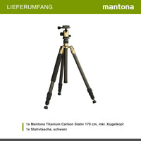 Mantona Titanium Carbon Treppiede, 170 cm