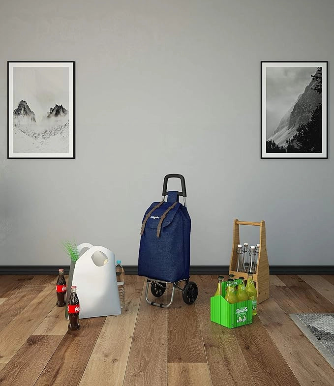 Colombo Carrello spesa SMART BLU 36X7X90 Cm Portata 25kg Tessuto Impermeabile