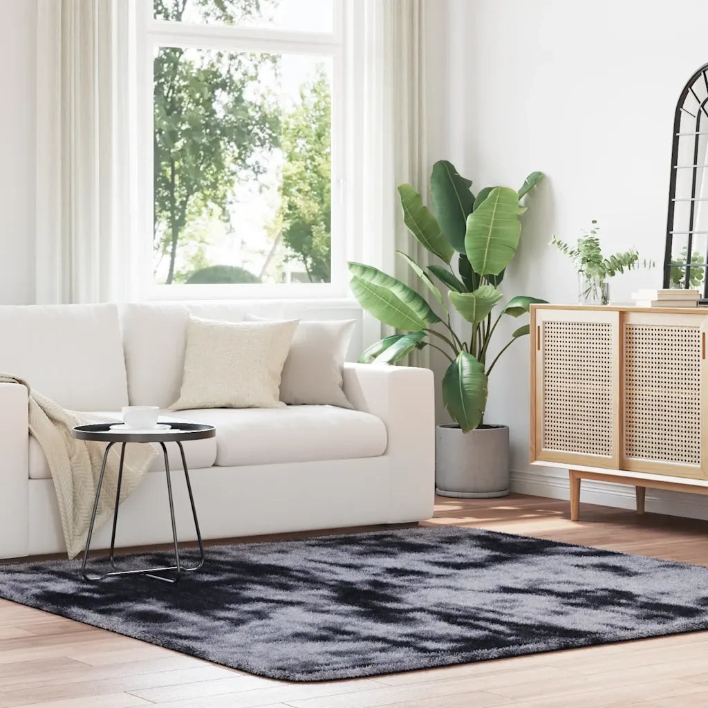Tappeto del soggiorno | Tappeto Shaggy a Pelo Lungo NAVARRA Grigio Scuro 200x200 cm