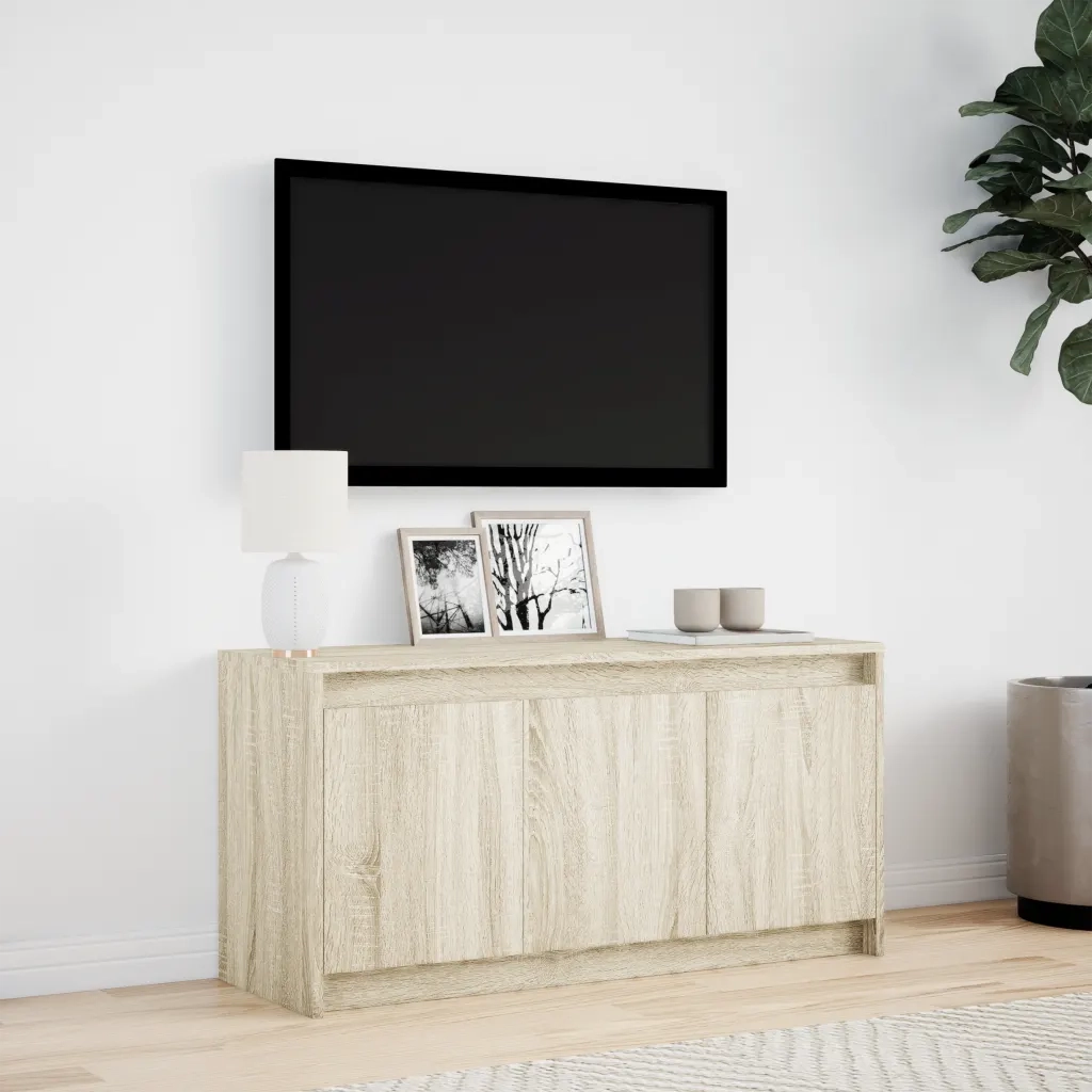 Mobile Porta TV con LED Rovere Sonoma 100x34x50cm in Truciolato 852210