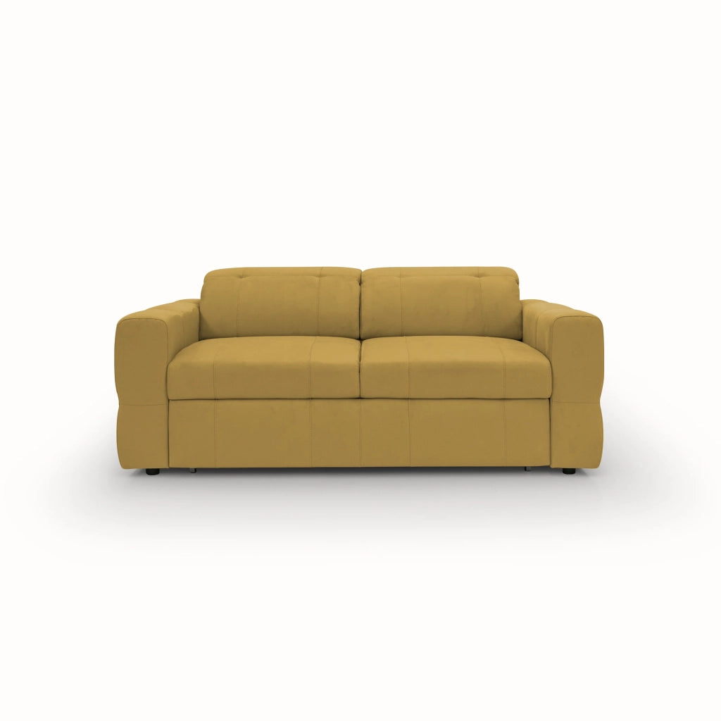 Kronos Divano con estraibile e poggiatesta reclinabili in morbida microfibra impermeabile T11 193 cm giallo