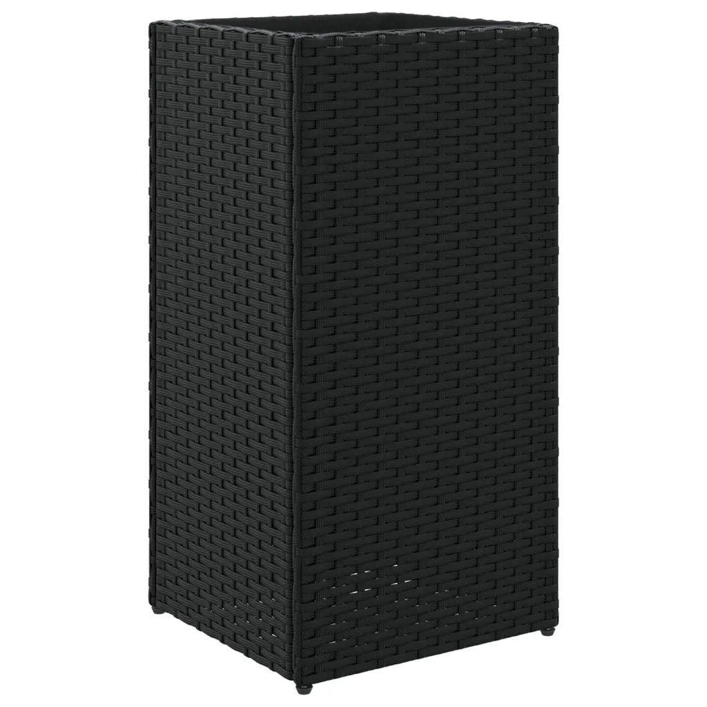 Fioriere da Giardino 2 pz Nere 30x30x60 cm in Polyrattan 3210516