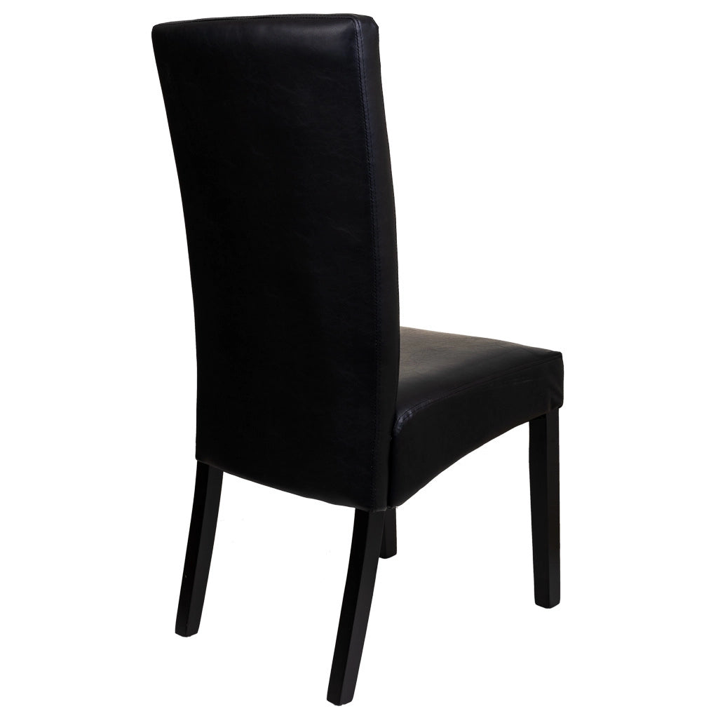 Sedia in legno imbottita nera 49x48x42/102h