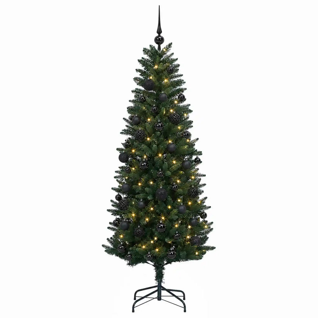 Albero di Natale Artificiale con Palline 150 cm 150 LED 3465636