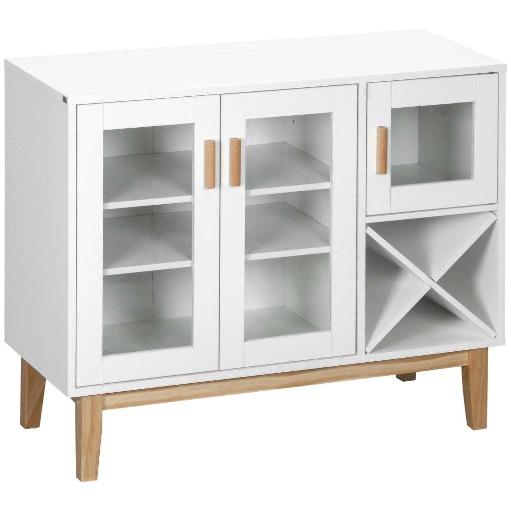 Tavolo da cucina con vetro e portabottiglie ¨C zephmum ¨C Bianco 90x37x75 cm
