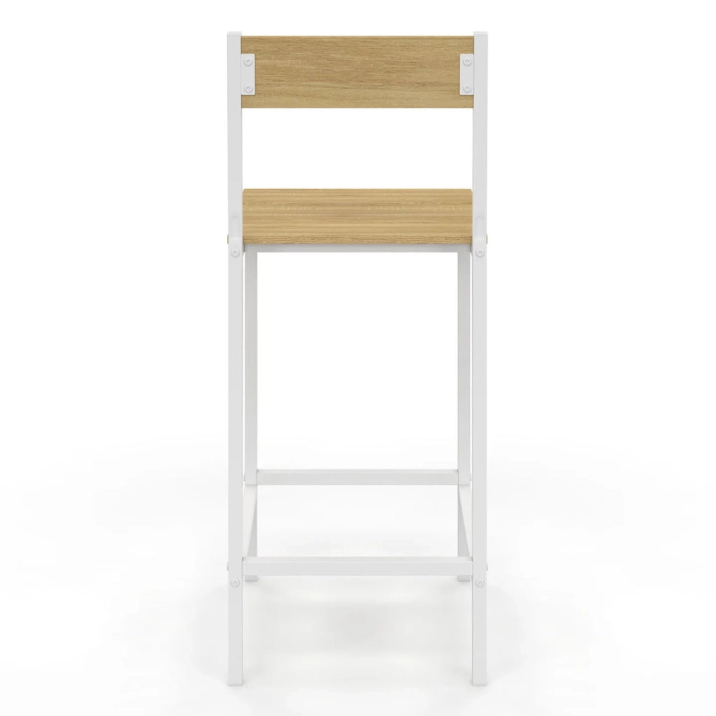 IDMarket - Set di 4 sgabelli da bar DETROIT con schienale sedia da cucina di design industriale