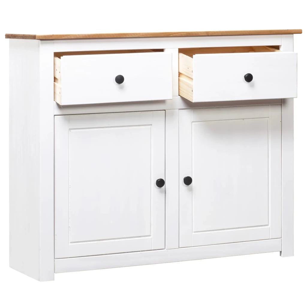Buffet credenza cassettiera armadio mobile contenitore organizer per cucina soggiorno salotto 93 x 40 x 80 cm Pino gamma Panama bianco 02_0030541
