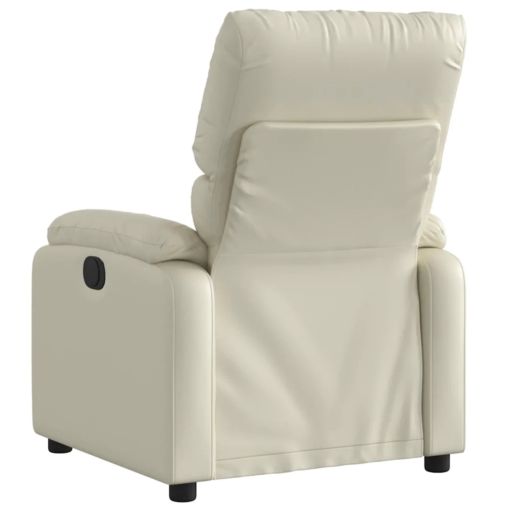 Divano Sedia-Poltrona Reclinabile Elettrica Crema in Similpelle 561019