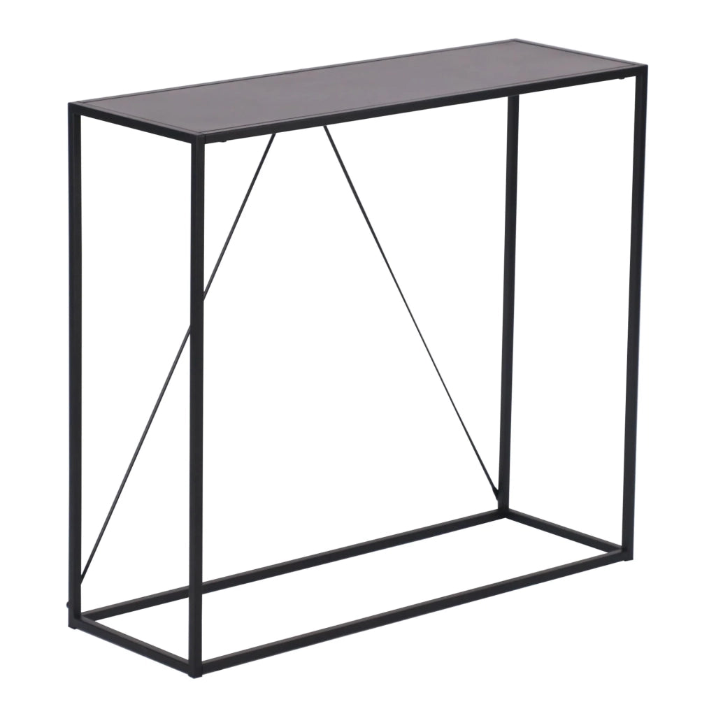 Tavolo consolle in acciaio 90 x 30 x 80 cm per ingresso soggiorno sala da pranzo nero 03_0010869