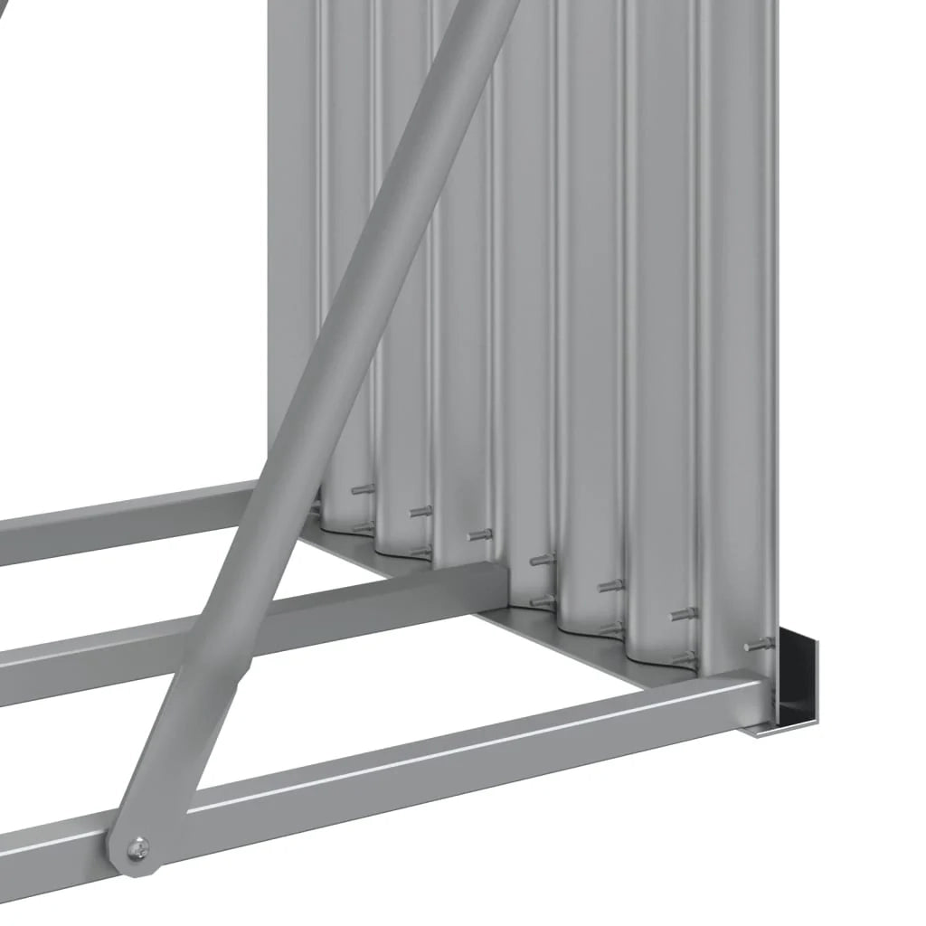 Portalegna argento 300 x 45 x 100 cm acciaio zincato Argento 02_0043794
