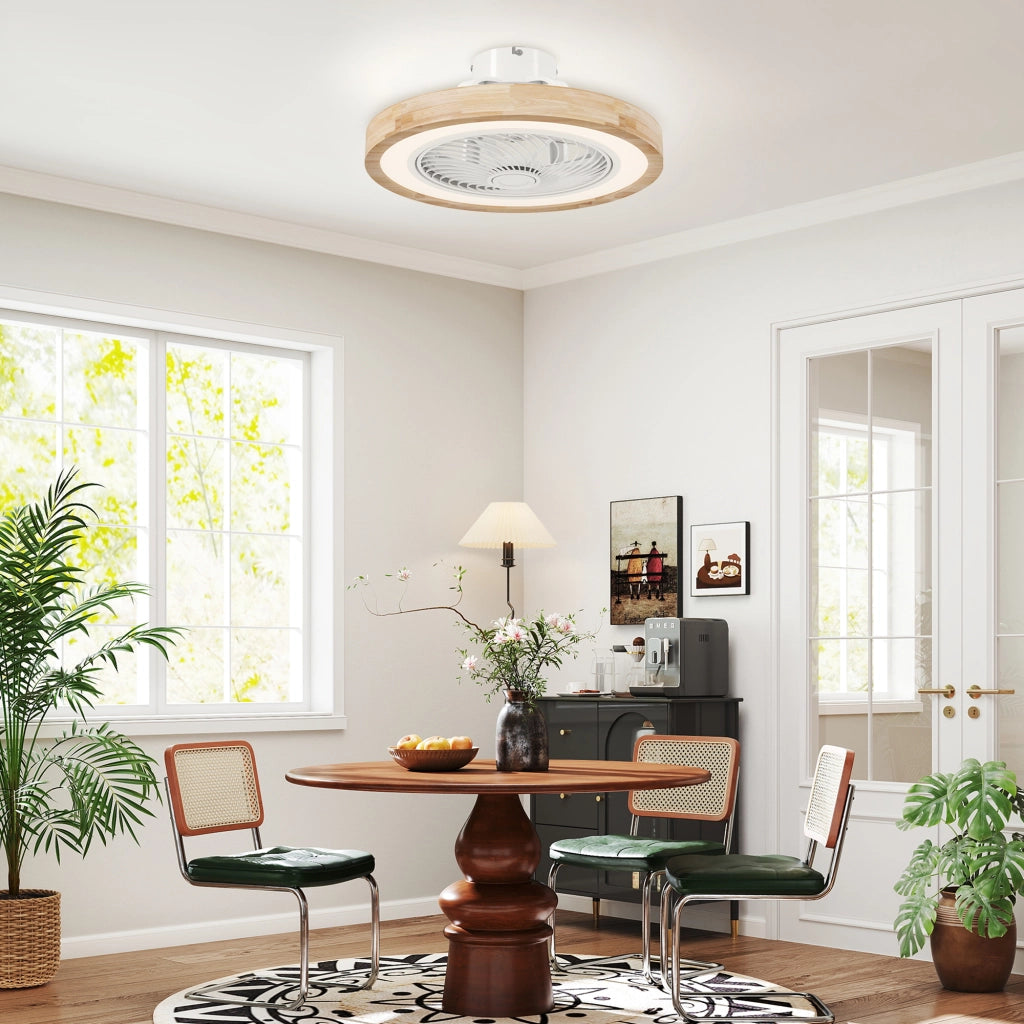Ventilatore da Soffitto con Luce e Telecomando ¨C Zephmum ¨C Marrone Chiaro