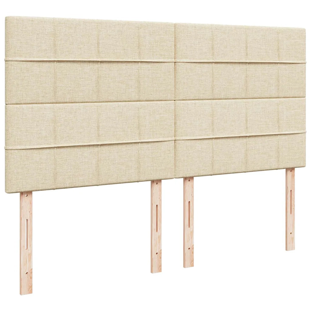 Struttura Letto Pouf con Materassi Crema 200x200 cm in Tessuto 3314036
