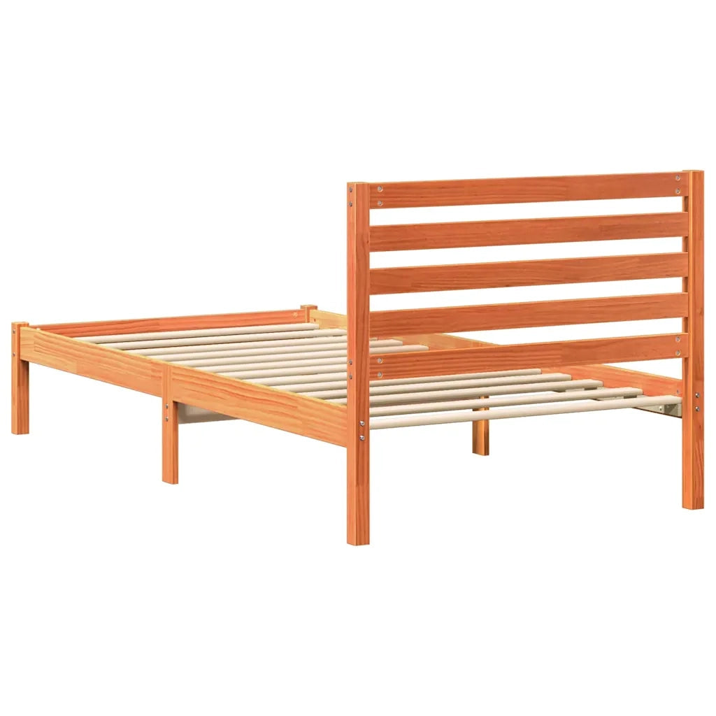 Struttura del letto Marrone cerato 90 x 200 cm Pino massello 872265