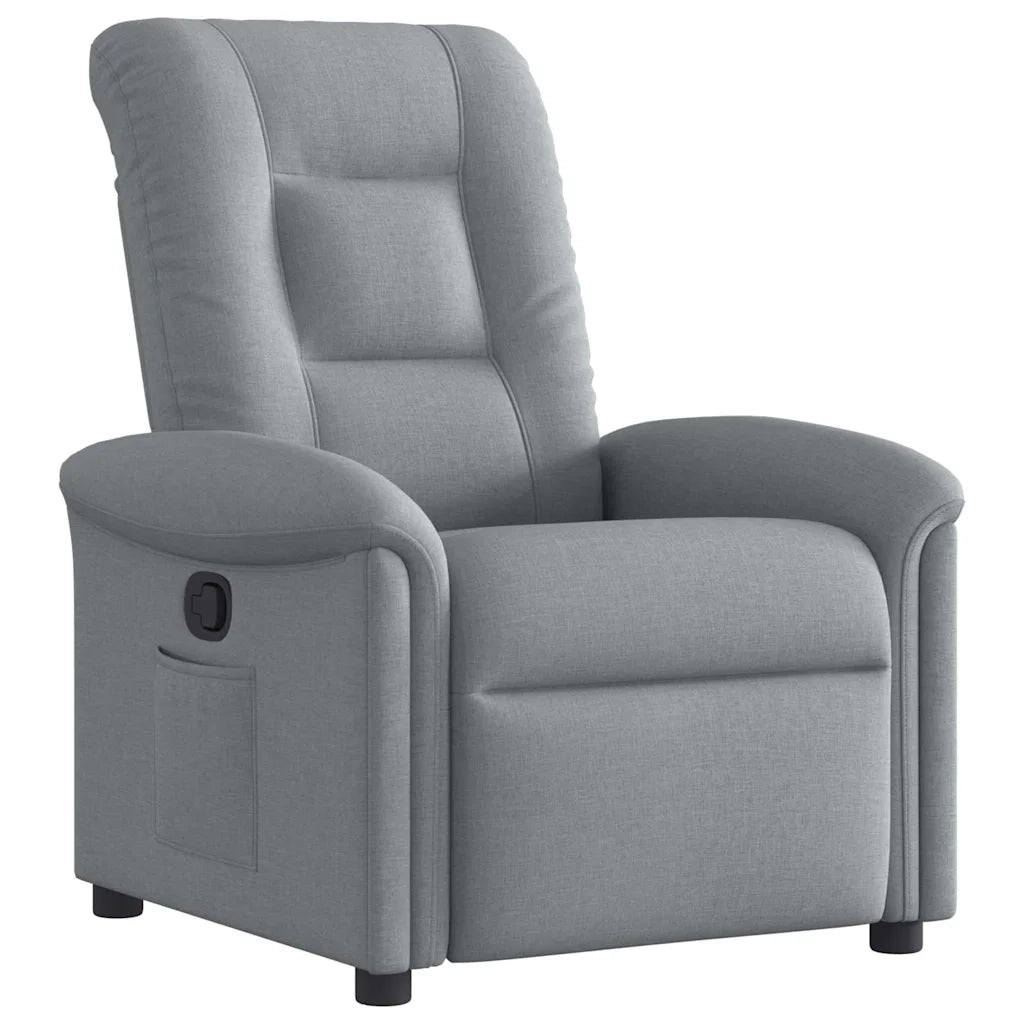 Divano Sedia-Poltrona Reclinabile in Tessuto Grigio Chiaro 545316