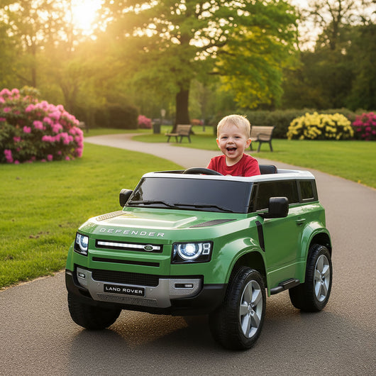 Macchina Elettrica per Bambini Licenza Ufficiale Land Rover Defender 12V 7Ah Verde