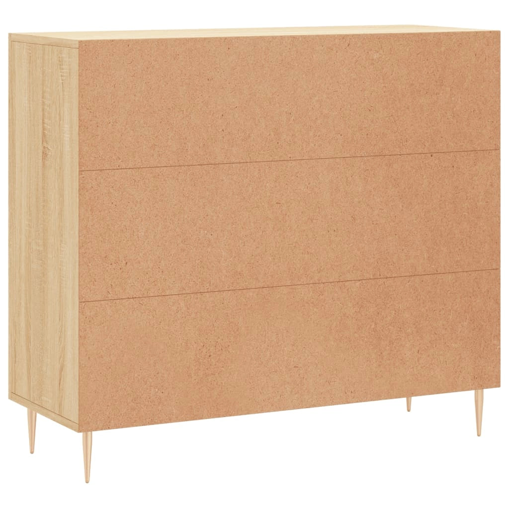 Buffet credenza cassettiera armadio mobile contenitore organizer cucina soggiorno rovere Sonoma 90 x 34 x 80 cm legno ingegnerizzato marrone 02_0031736