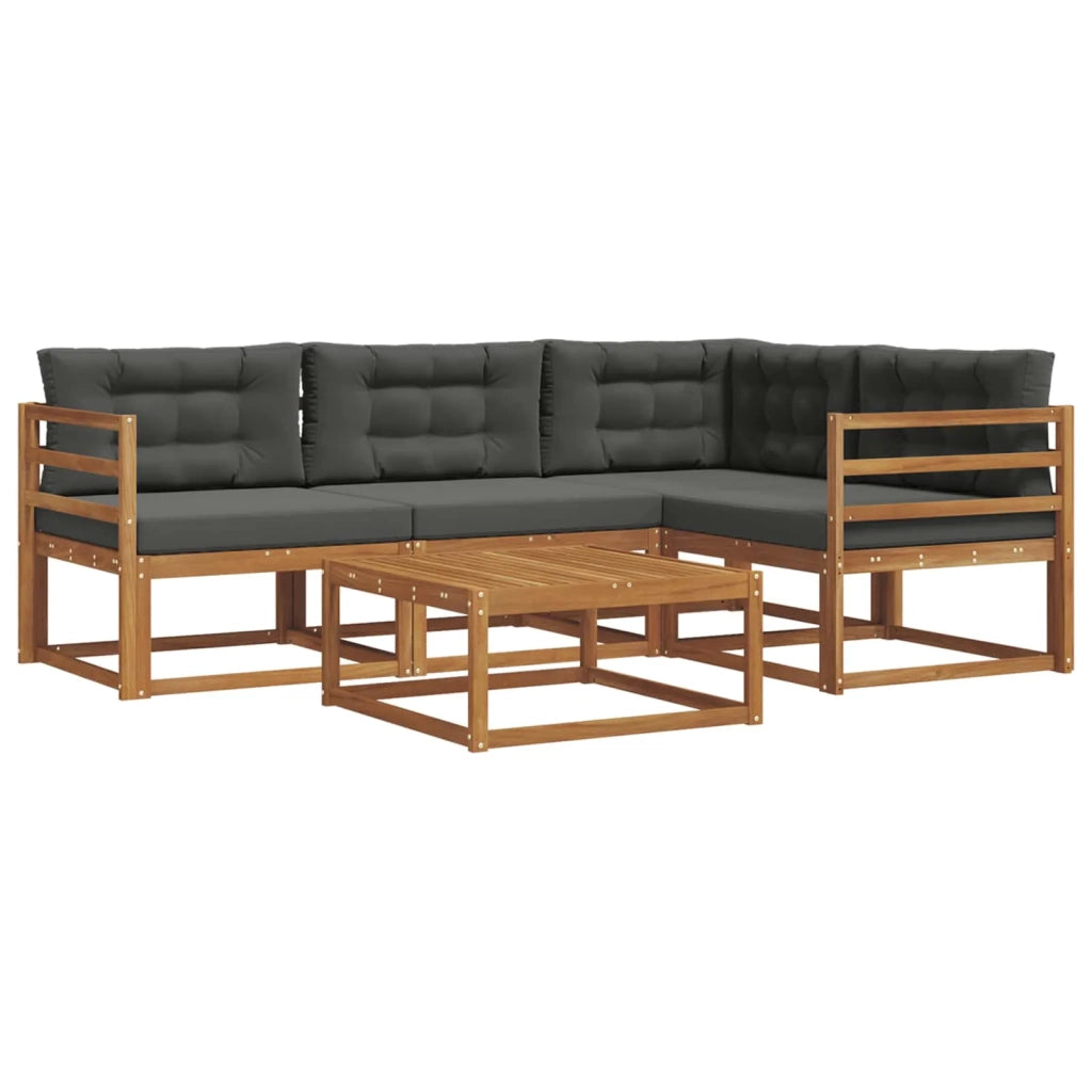 Set di divani da esterno con cuscino 5 pcs Naturale e Antracite 3367530