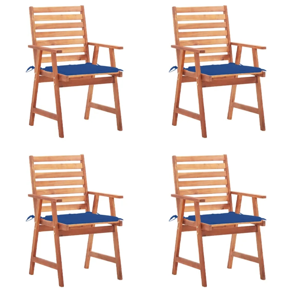 Sedie da Pranzo da Esterni con Cuscini 4 pz Massello di Acacia cod mxl 24211