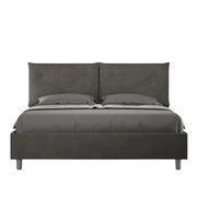 Letto imbottito Matrimoniale 160x200 cm Appia - Contenitore,Microfibra,Grigio