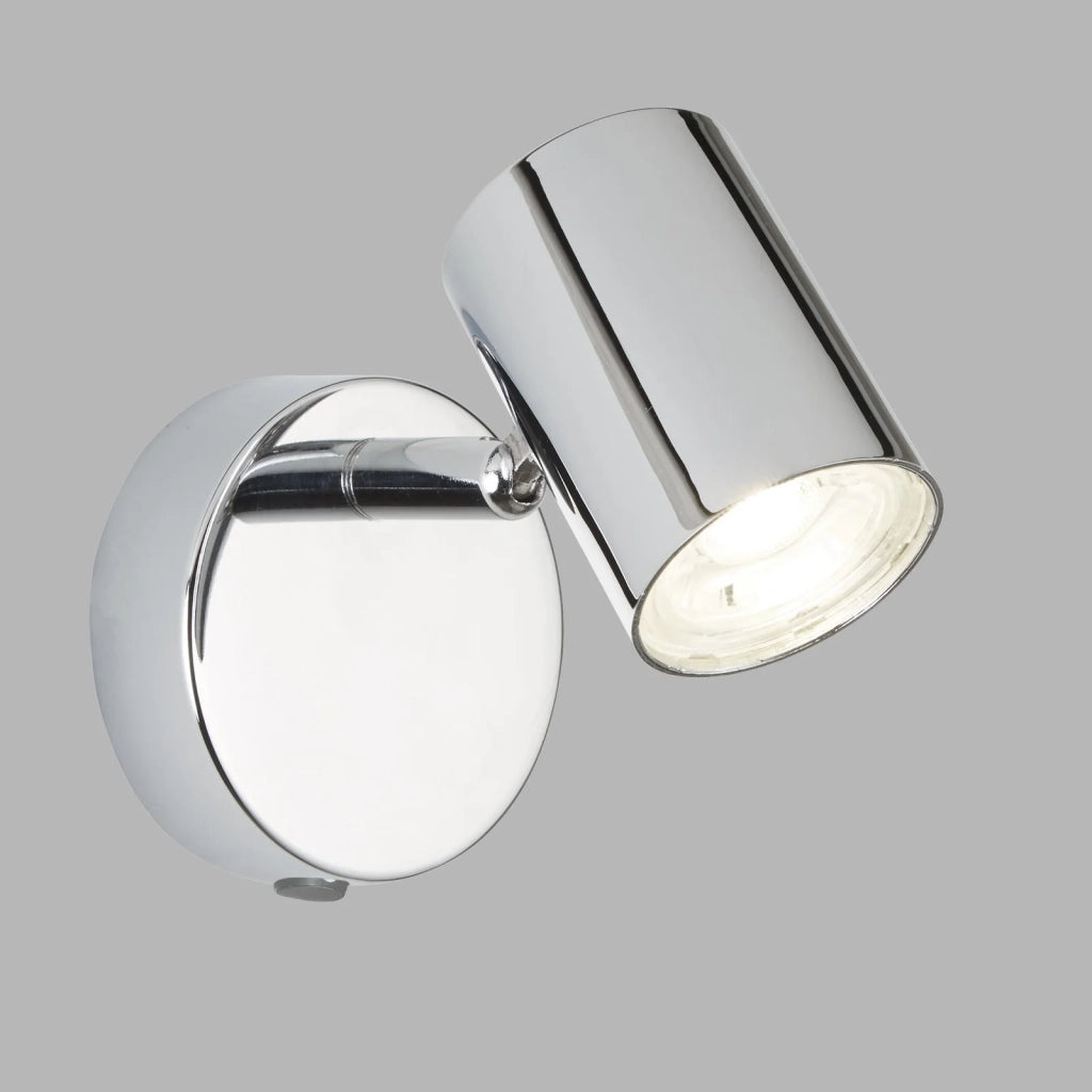 Plafoniera Contemporanea Rollo Acciaio Cromo Vetro Trasparente Led 4,3W 3000K