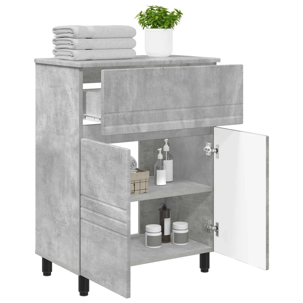 Mobiletto da bagno Grigio Cemento 60 x 35 x 80 cm