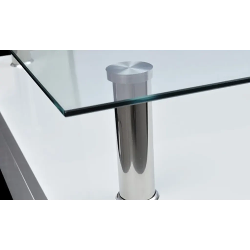 Tavolino da Caffè con Ripiano in Vetro Bianco 60697
