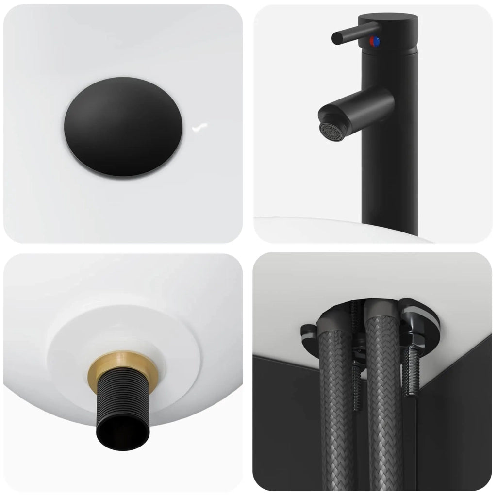 Set di mobili per il bagno 3 pz Nero 33 x 34,5 x 160 cm 3406084