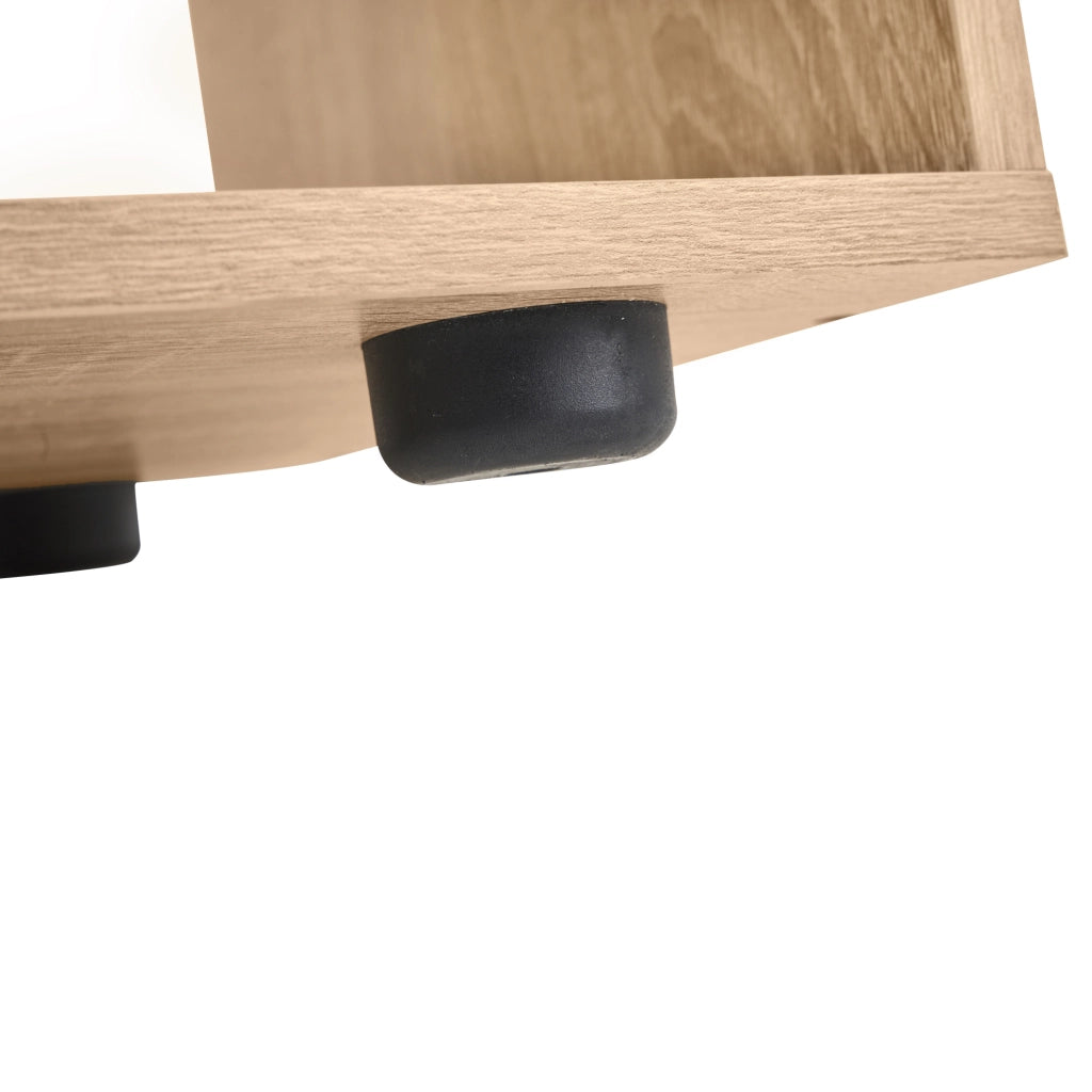 Mobile TV da parete 180x33.5x151.5 cm per TV fino a 60 pollici con ripiani e anta in truciolare bianco e naturale