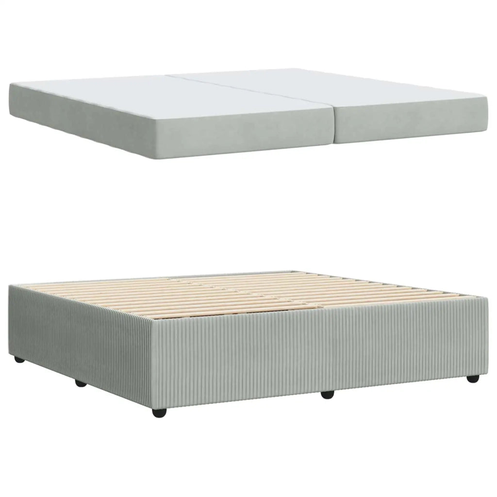 Struttura del letto Grigio chiaro 200 x 200 cm Tessuto