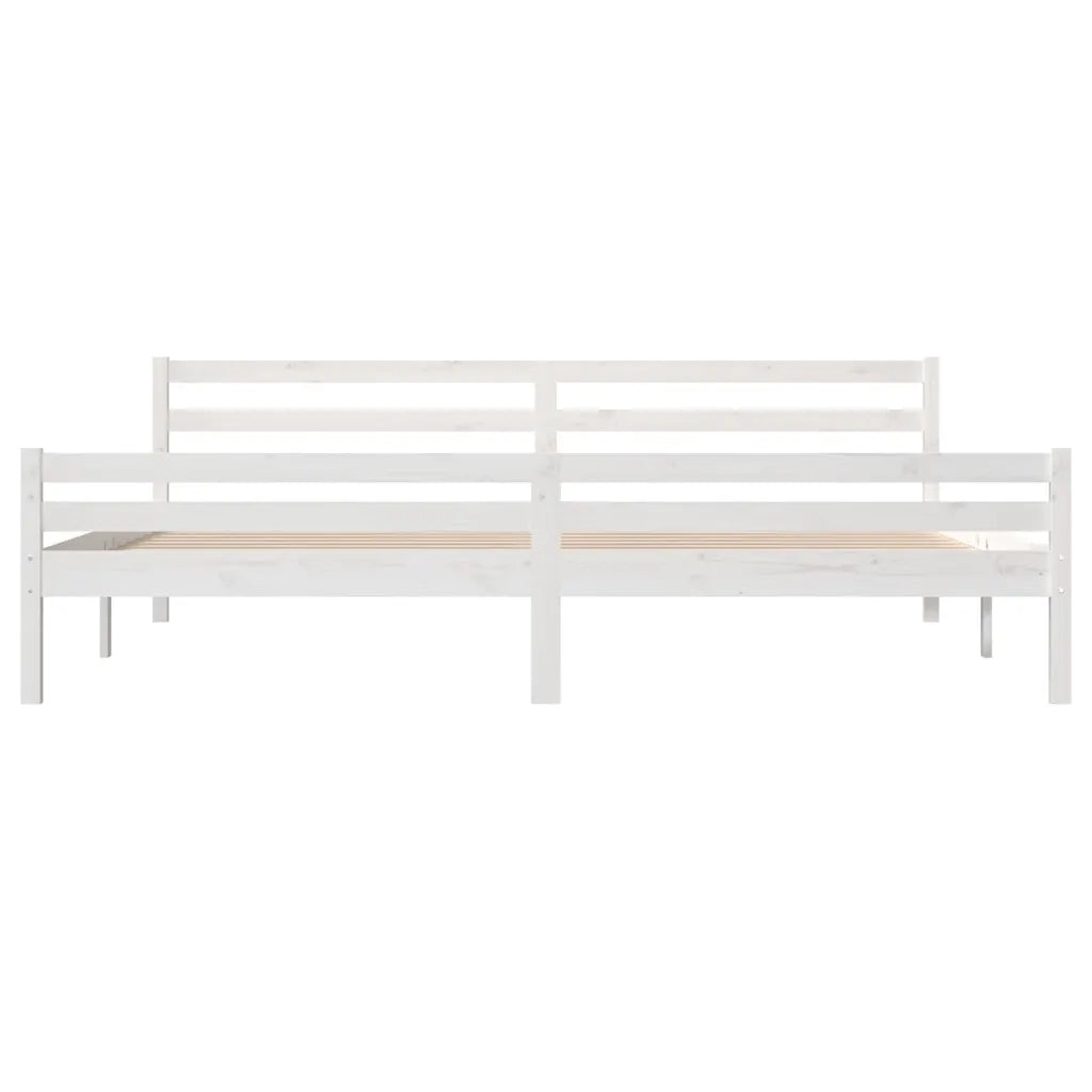 Giroletto-Struttura Letto Bianco in Legno Massello 200x200 cm 954450