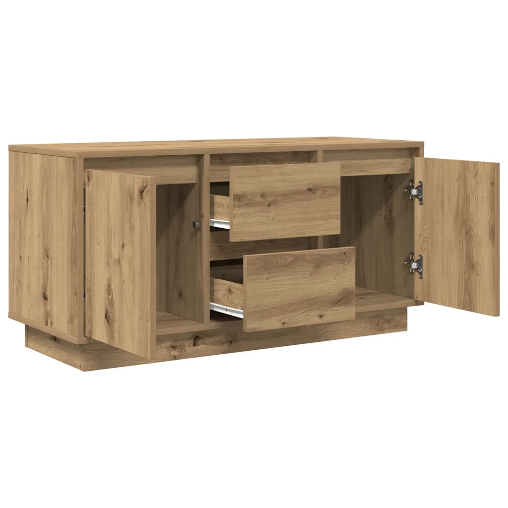 Mobile Porta TV con Luci LED Rovere Artigianale 100x41x50 cm 861417